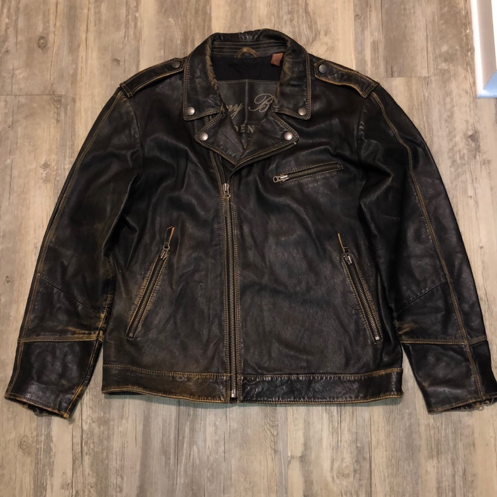 Tommy Bahama 100% Real Leather Jacket Coat